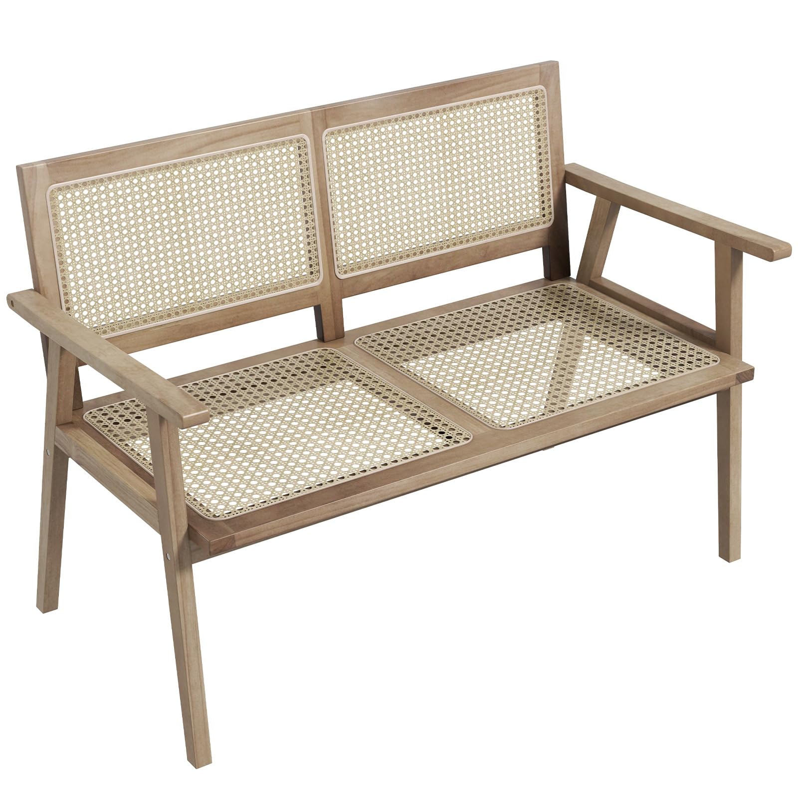Banc de jardin extérieur en teck Tangkula, banc de patio 2 places